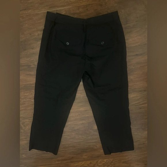 Robert Rodriguez Black Cropped Pants Luxe Ribbon Belt Career Office Size 8 - Picture 2 of 10